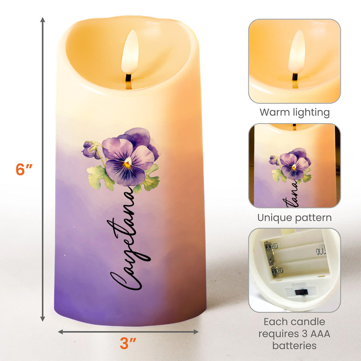 See Yourself Through My Eyes, A Message For Granddaughter - Personalized Custom LED Candle - GDT061_LECA