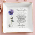Granddaughter Encouragement Quote With Floral Design - Personalized Custom Jewelry Dish - GDT062_SCRD