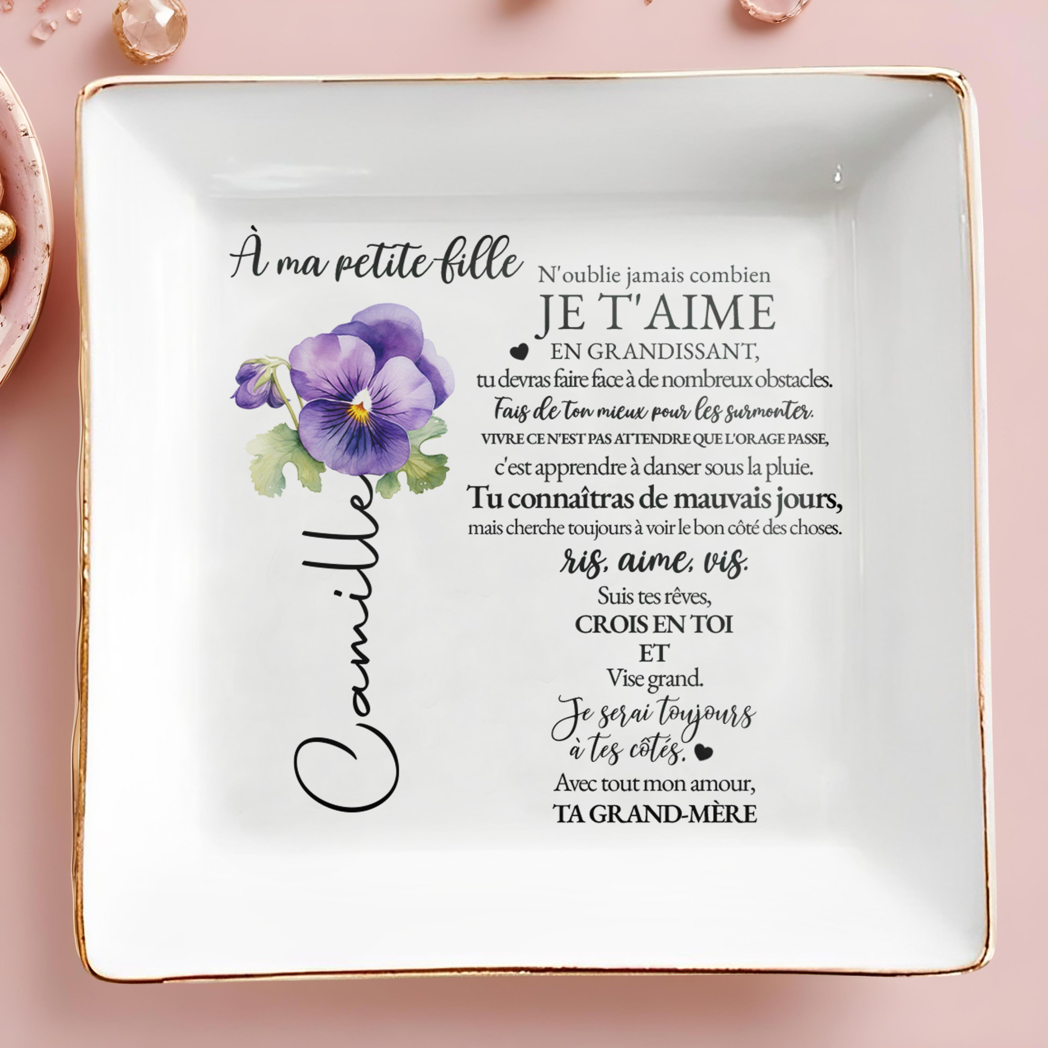 Never Forget How Much I Love You, Keep Blooming Beautiful Flower - Personalized Custom Jewelry Dish - GDT064_SCRD