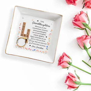 Straighten Your Crown Emotional Quote With Flowers - Personalized Custom Jewelry Dish - GDT070_SCRD