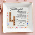 Granddaughter Journey and Ride Floral Inspirational Dish - Personalized Custom Jewelry Dish - GDT072_SCRD