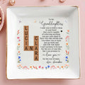 Inspirational Message for Granddaughter with Floral Design - Personalized Custom Jewelry Dish - GDT074_SCRD
