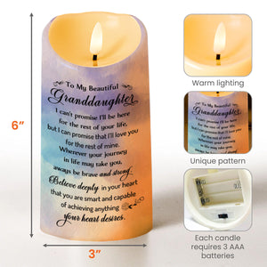 Believe Deeply In Heart's Desires Floral Heart Design - Personalized Custom LED Candle - GDT075_LECA