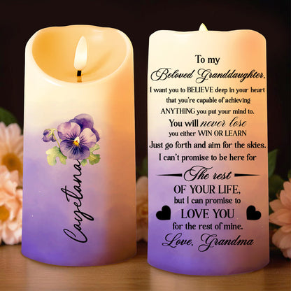Believe In Your Heart, Aim For The Skies With Love - Personalized Custom LED Candle - GDT076_LECA