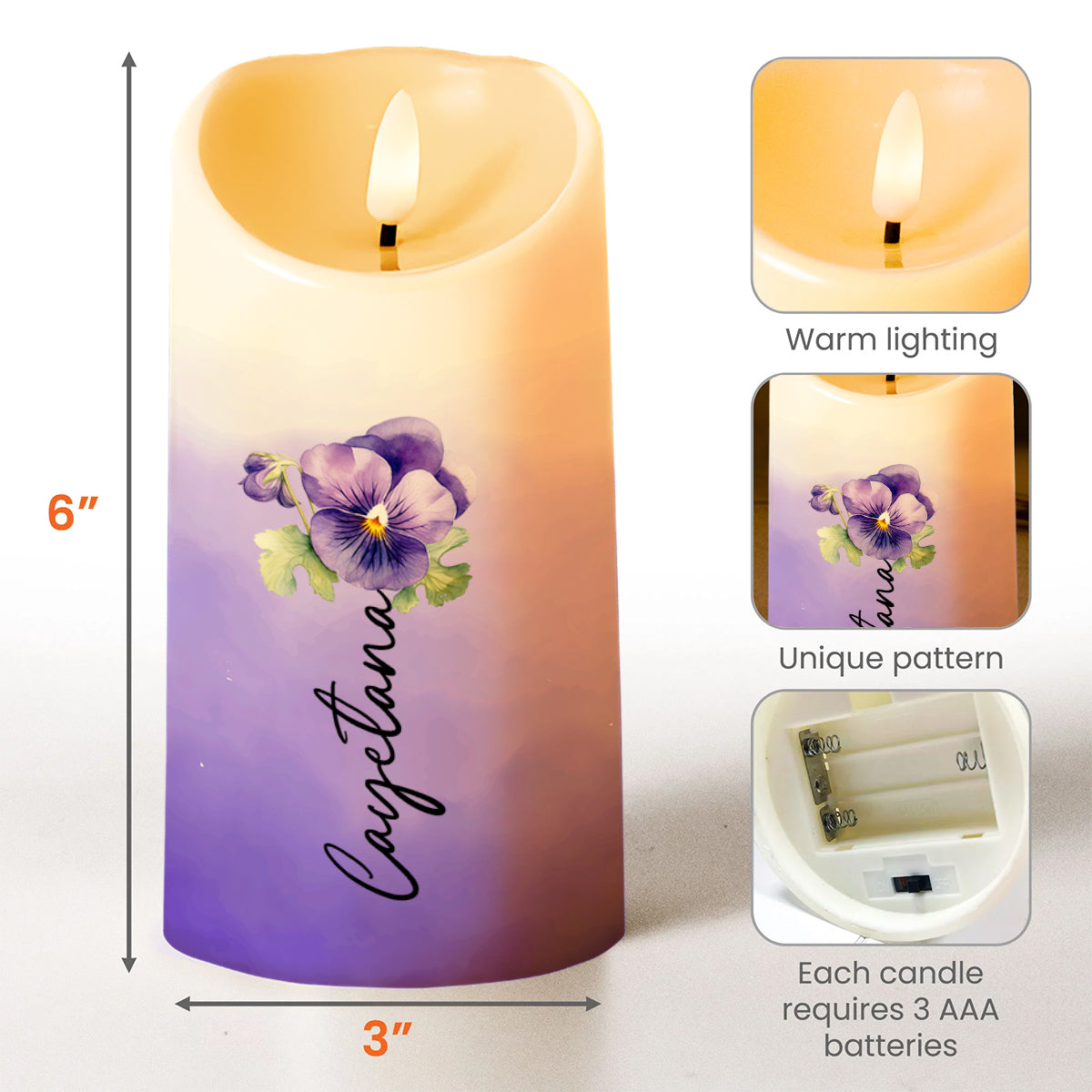 Believe In Your Heart, Aim For The Skies With Love - Personalized Custom LED Candle - GDT076_LECA