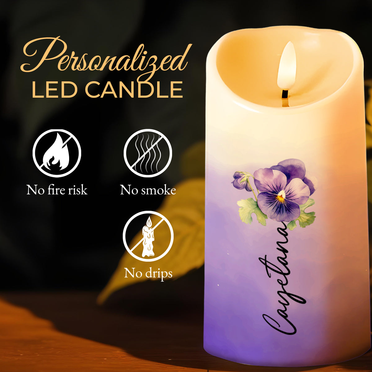 Believe In Your Heart, Aim For The Skies With Love - Personalized Custom LED Candle - GDT076_LECA