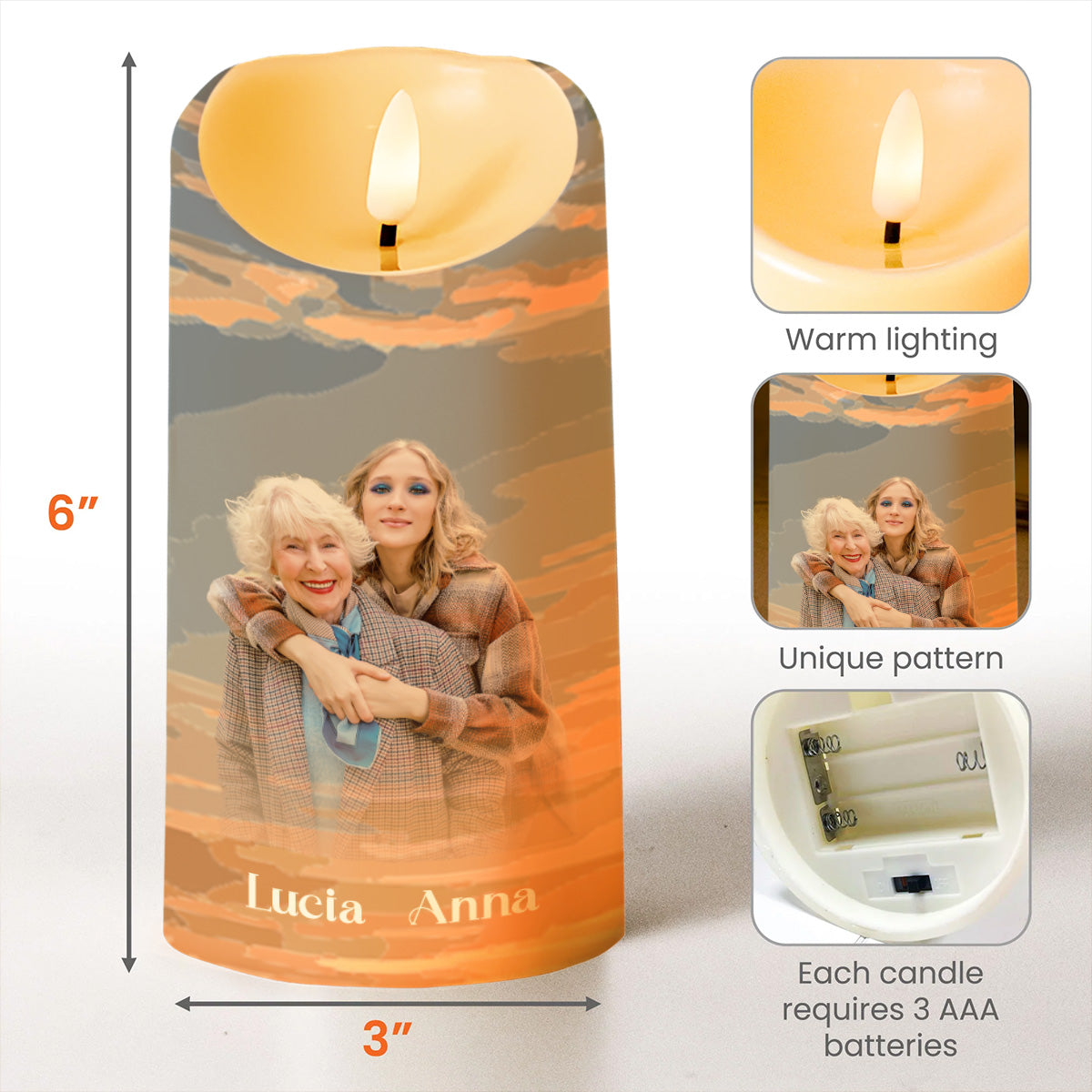 Granddaughter And Grandma Belief Inspiring Quote With Clouds - Personalized Custom LED Candle - GDT077_LECA