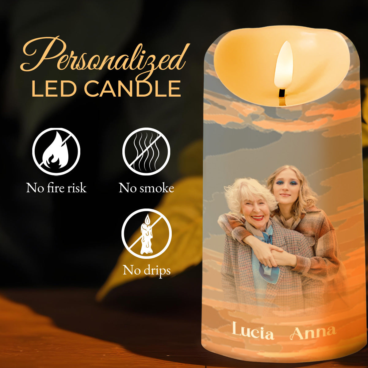 Granddaughter And Grandma Belief Inspiring Quote With Clouds - Personalized Custom LED Candle - GDT077_LECA