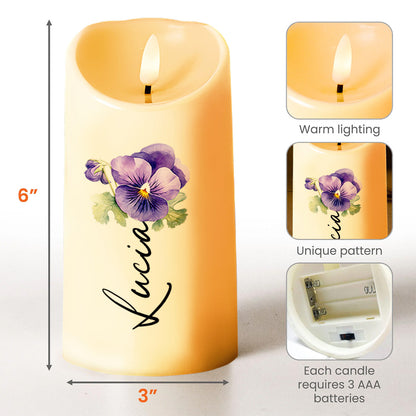 Gift From Heaven, Reasons To Smile Floral Design - Personalized Custom LED Candle - GDT079_LECA