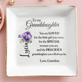 To My Granddaughter Special Love Pansy Flower Design - Personalized Custom Jewelry Dish - GDT087_SCRD