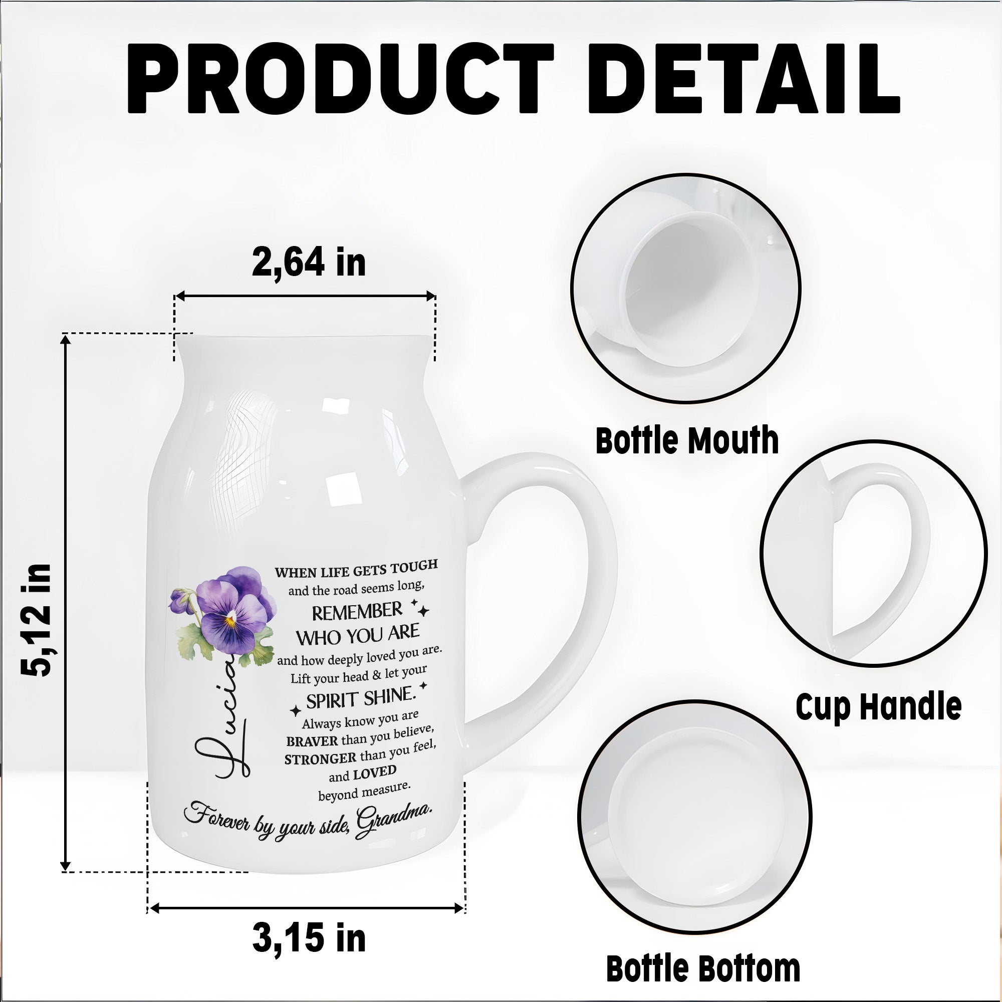 When Life Gets Tough, Remember Who You Are, Flowers - Personalized Ceramic Flower Vase