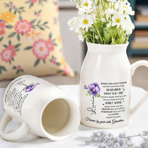 When Life Gets Tough, Remember Who You Are, Flowers - Personalized Ceramic Flower Vase
