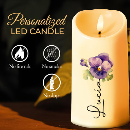 Remember Who You Are, Let Your Spirit Shine With Pansy Flower - Personalized Custom LED Candle - GDT102_LECA