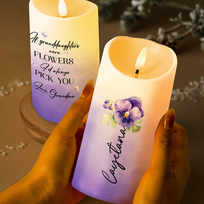 Granddaughters As Flowers Always My Choice - Personalized Custom LED Candle - GDT105_LECA