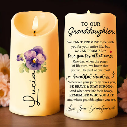 Promise To Love You For All Of Ours, Be Brave & Stay Strong - Personalized Custom LED Candle - GDT106_LECA