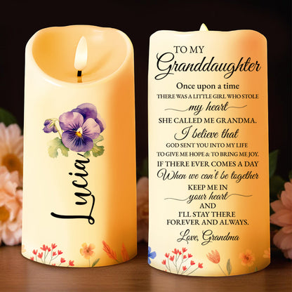 Eternal Love Message With Flowers - Personalized Custom LED Candle - GDT108_LECA