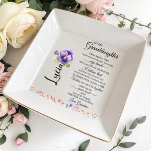 A Little Girl Stole My Heart, Grandma And Granddaughter Love - Personalized Custom Jewelry Dish - GDT108_SCRD