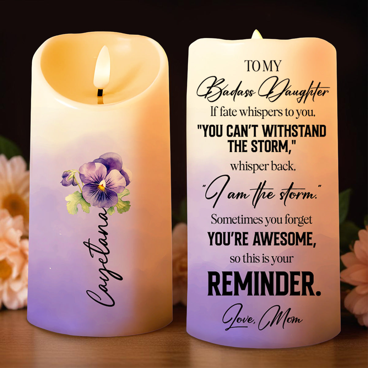 You Can't Withstand The Storm, I Am The Storm Reminder Candle - Personalized Custom LED Candle - GDT111_LECA
