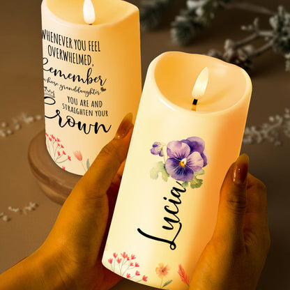 Straighten Your Crown Granddaughter Inspiration Quote - Personalized Custom LED Candle - GDT118_LECA