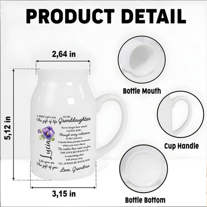 To My Granddaughter Love Always With You - Personalized Ceramic Flower Vase