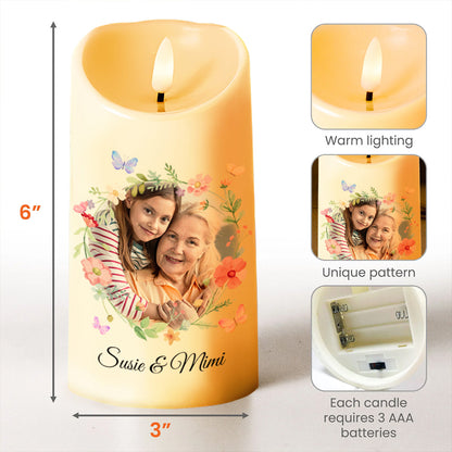 Shining Star Granddaughter Inspirational Message With Flowers And Butterflies - Personalized Custom LED Candle - GDT128_LECA