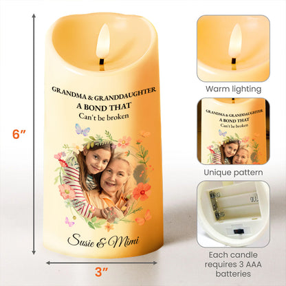 Grandma And Granddaughter Forever Love Floral Design - Personalized Custom LED Candle - GDT129_LECA