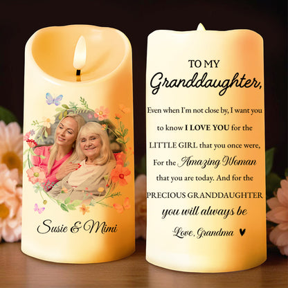 Love For Granddaughter From Grandmother, Amazing Woman Tribute - Personalized Custom LED Candle - GDT130_LECA