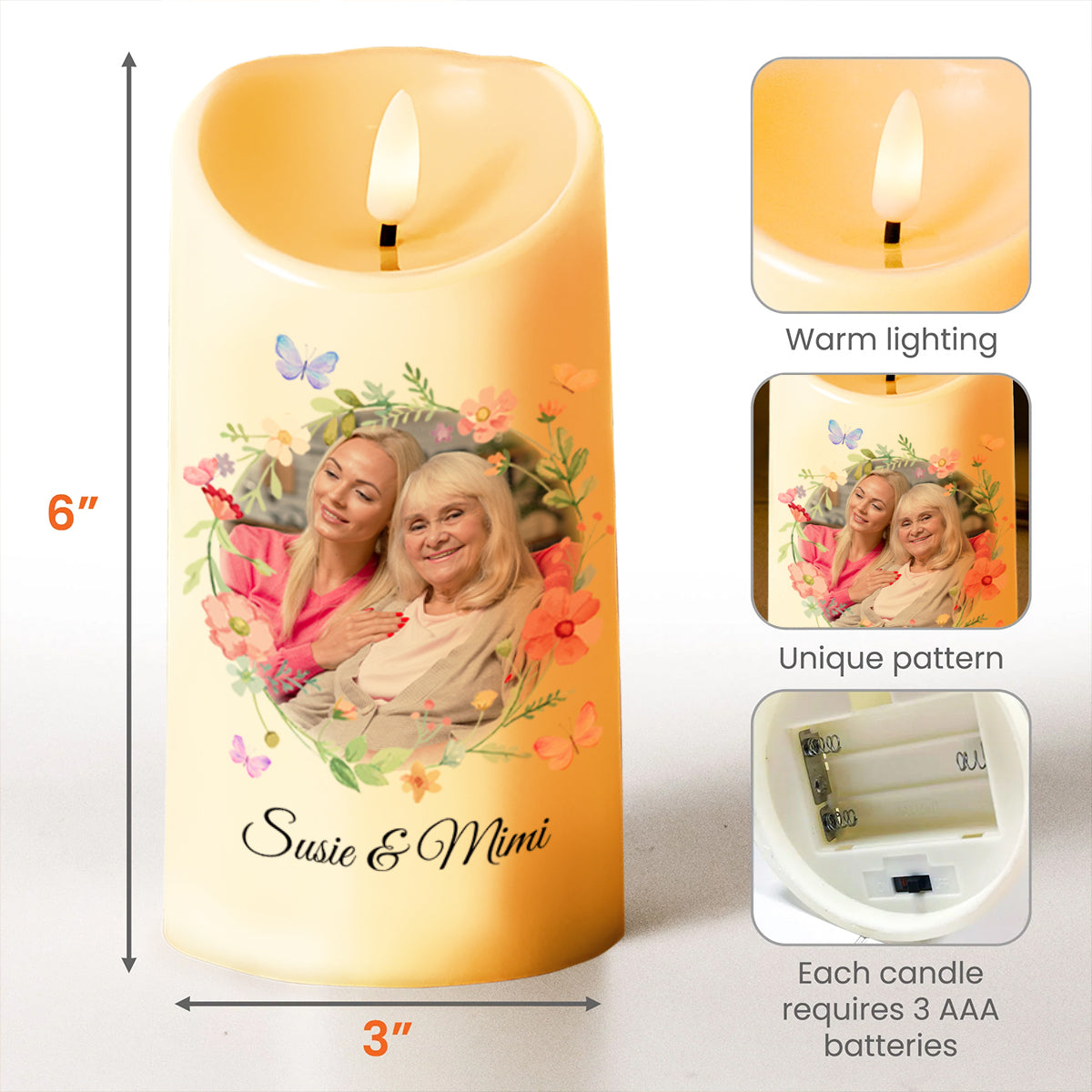 Love For Granddaughter From Grandmother, Amazing Woman Tribute - Personalized Custom LED Candle - GDT130_LECA