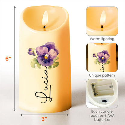 Encouragement Quote Granddaughter With Flowers and Crown - Personalized Custom LED Candle - GDT146_LECA