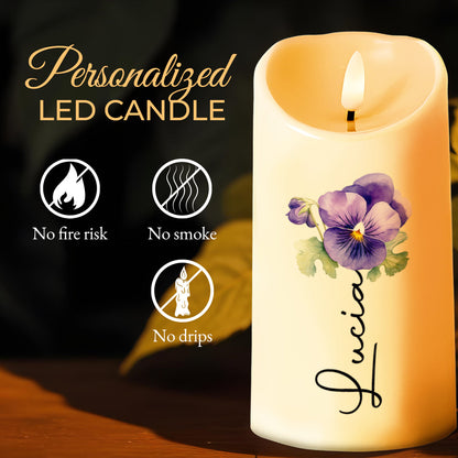 Encouragement Quote Granddaughter With Flowers and Crown - Personalized Custom LED Candle - GDT146_LECA