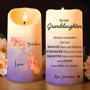 Braver Than You Believe, Stronger Loved Inspirational Message - Personalized Custom LED Candle - GDT156_LECA