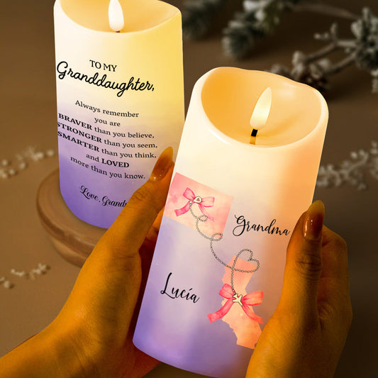 Braver Than You Believe, Stronger Loved Inspirational Message - Personalized Custom LED Candle - GDT156_LECA