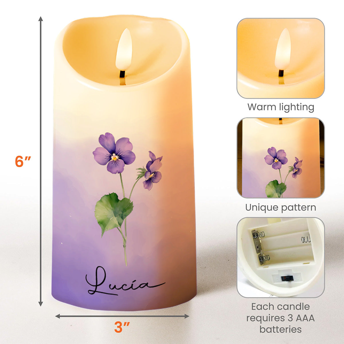 Braver, Stronger, Smarter Granddaughter Love Message - Personalized Custom LED Candle - GDT157_LECA