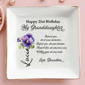 Love And Memories Jewelry Dish With Beautiful Flower - Personalized Custom Jewelry Dish - GDT178_SCRD