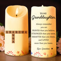 Braver, Stronger, Smarter, Loved, Floral Design - Personalized Custom LED Candle - GDT181_LECA