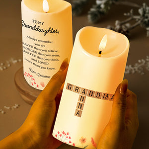 Braver, Stronger, Smarter, Loved, Floral Design - Personalized Custom LED Candle - GDT181_LECA