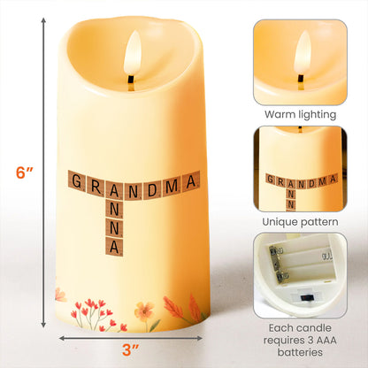 Braver, Stronger, Smarter, Loved, Floral Design - Personalized Custom LED Candle - GDT181_LECA