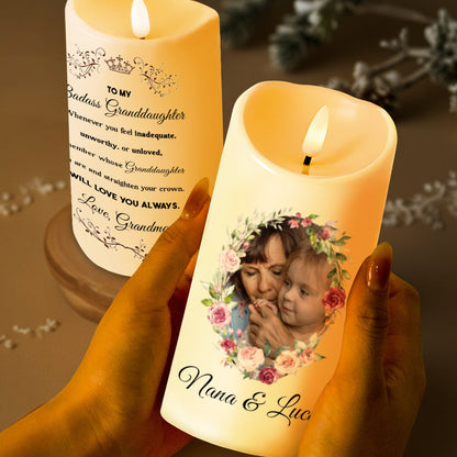 Whenever You Feel Inadequate, Straighten Your Crown, Flowers - Personalized Custom LED Candle - GDT183_LECA