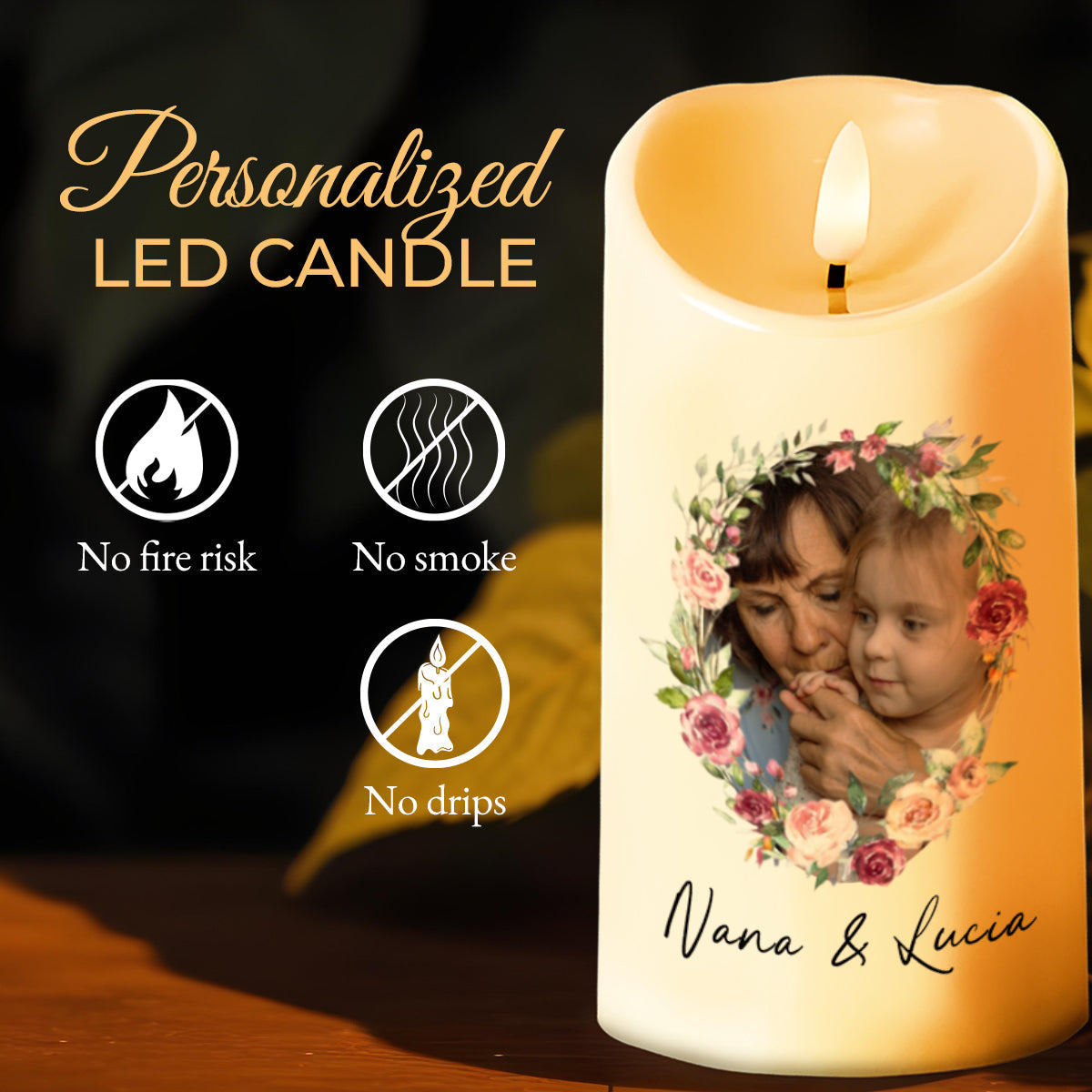 Whenever You Feel Inadequate, Straighten Your Crown, Flowers - Personalized Custom LED Candle - GDT183_LECA