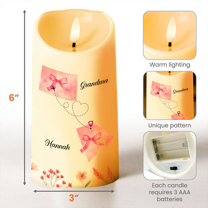 Grandma's Love and Joy Forever in My Heart - Personalized Custom LED Candle - GDT184_LECA