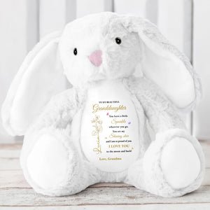 To My Beautiful Granddaughter, You leave a little Sparkle, Stuffed Bunny with Stars - Personalized Stuffed Bunny - GDT187_BUN