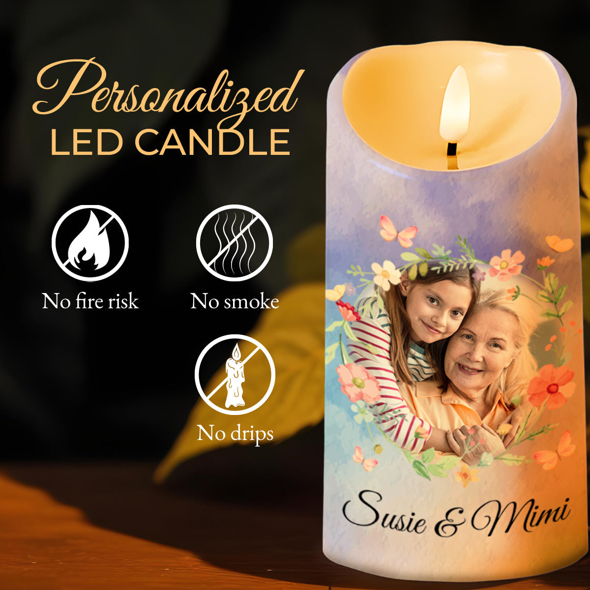 Spirit Shine Braver Stronger Loved Personalized Custom Candle - Personalized Custom LED Candle - GDT196_LECA