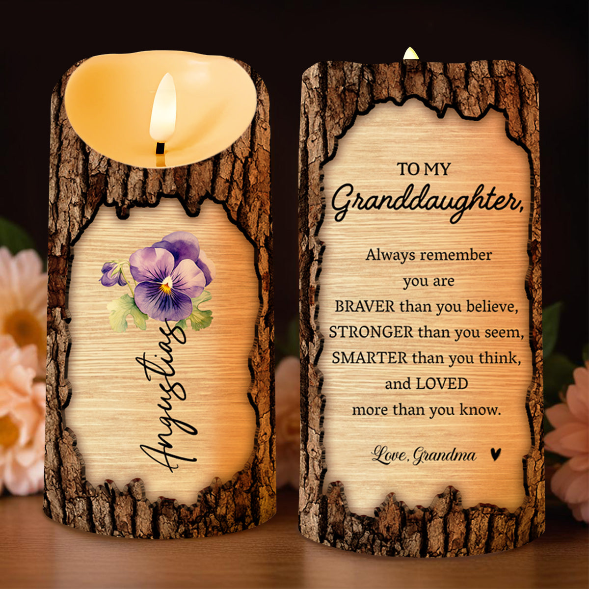 Always Remember You Are Braver, Stronger, Smarter, Loved - Personalized Custom LED Candle - GDT197_LECA