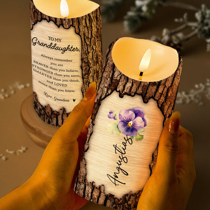 Always Remember You Are Braver, Stronger, Smarter, Loved - Personalized Custom LED Candle - GDT197_LECA
