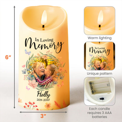 Heaven Is Beautiful Because Of My Granddaughter, Flowers Embrace - Personalized Custom LED Candle - GDT203_LECA
