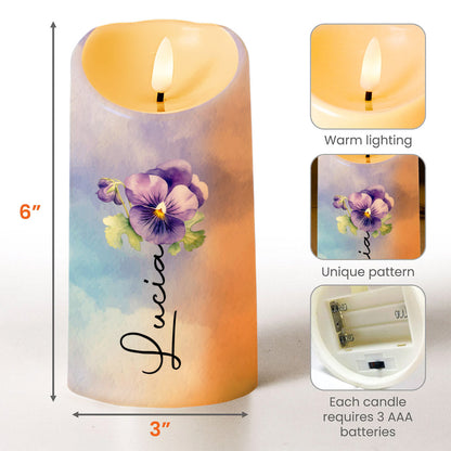 Spirit Shine Floral Design For Beloved Granddaughter - Personalized Custom LED Candle - GDT209_LECA
