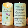 Braver Stronger Loved Inspirational Quote With Flowers - Personalized Custom LED Candle - GDT222_LECA