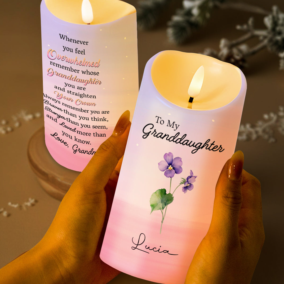 Braver Than You Think, Loved More Than You Know Candle - Personalized Custom LED Candle - GDT224_LECA