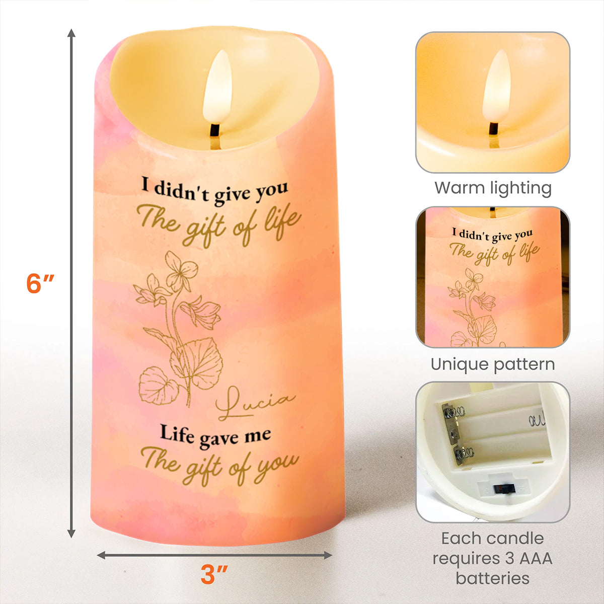 To My Granddaughter Love And Precious Moments LED Candle - Personalized Custom LED Candle - GDT229_LECA
