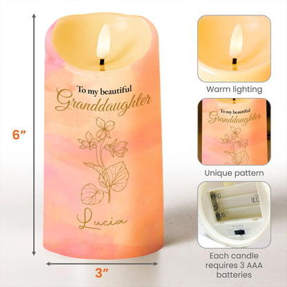 Granddaughter Shining Star Sparkle Love Message - Personalized Custom LED Candle - GDT232_LECA